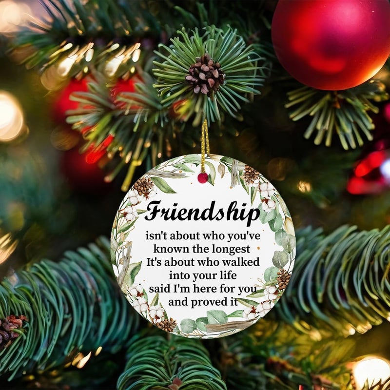 ZOSAN Gifts for Friends, Friendship Christmas Ceramic Ornament, Unique Friendship Gifts for Women Men, Friends Ornament - Image 5